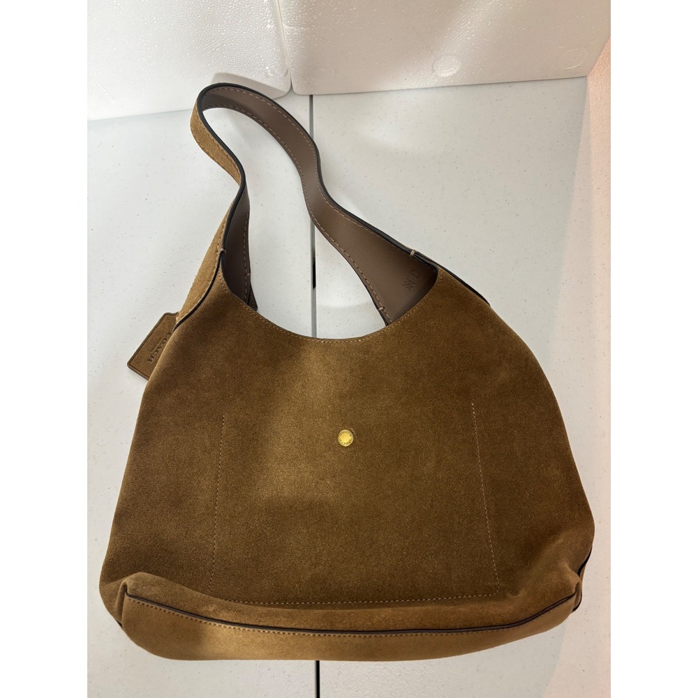 Coach Tan Suede Brooklyn 28 Shoulder Bag - Picture 6 of 10